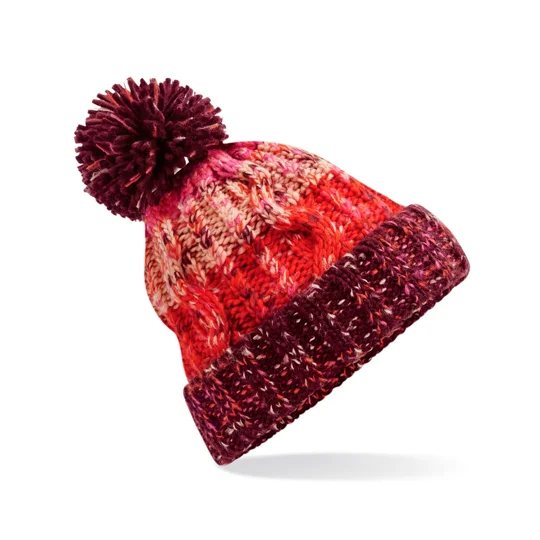 Beechfield Corkscrew pom pom beanie