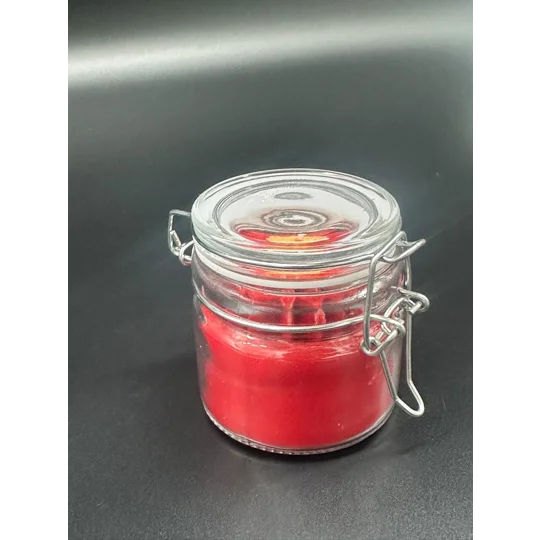Weinrote Jasmin-Duftkerze im Bügelglas (Winered Jasmine Glass Candle)