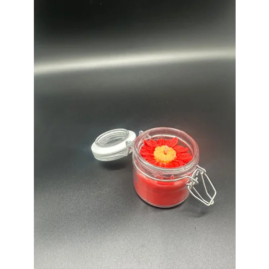 Weinrote Jasmin-Duftkerze im Bügelglas (Winered Jasmine Glass Candle)