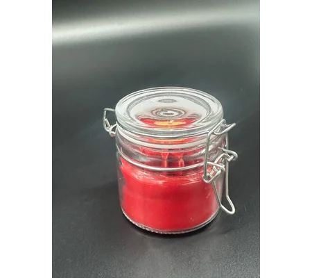 Weinrote Jasmin-Duftkerze im Bügelglas (Winered Jasmine Glass Candle)