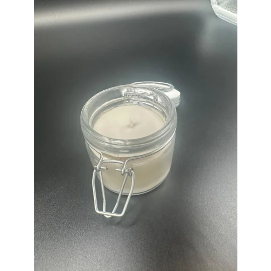 Creme White Glass Candle
