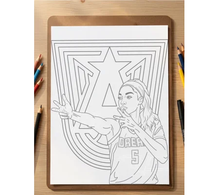 Angel Reese Coloring Sheet