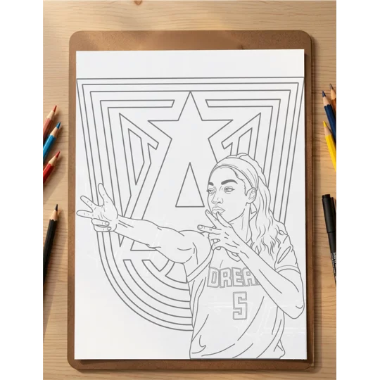 Angel Reese Coloring Sheet