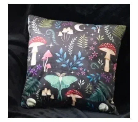 35cm Square Dark Forest Print Cushion