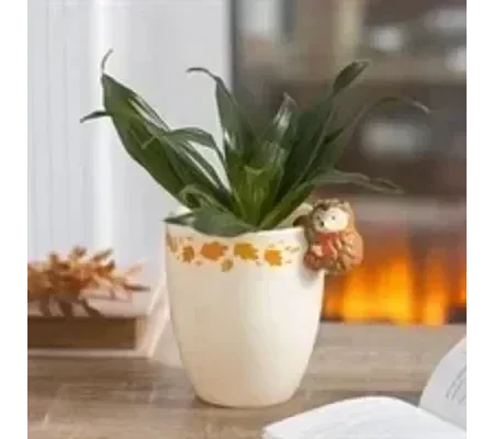 Autumn Plant Pot with Hedgehog