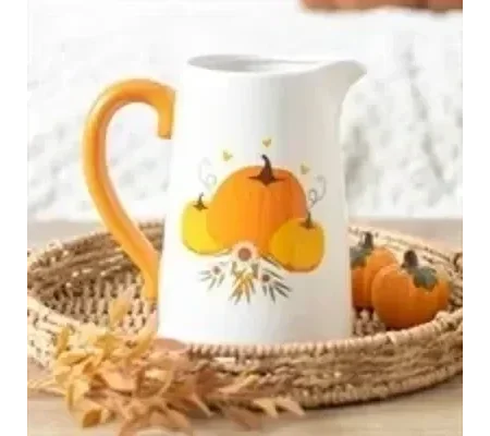 Autumn Pumpkin Ceramic Flower Jug