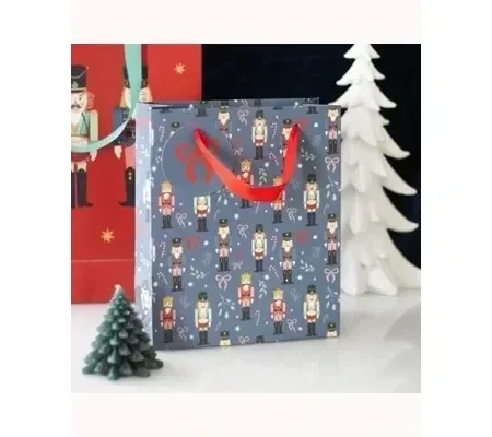 Blue Nutcracker Print Gift Bag