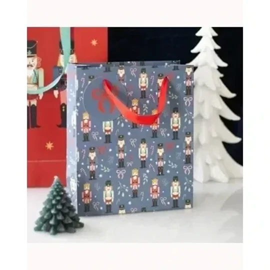 Blue Nutcracker Print Gift Bag