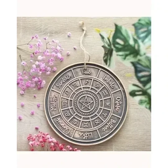 Bronze Wheel of the Year Hanging Terracotta Plaque