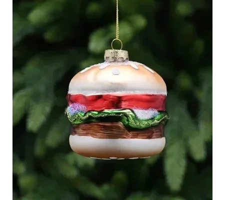 Burger Glass Hanging Decoration