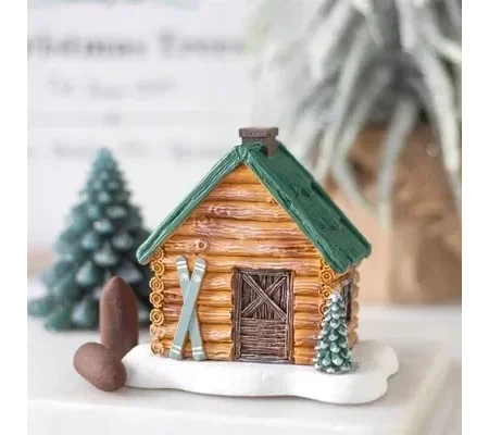 Cabin Ski Chalet Incense Cone Holder