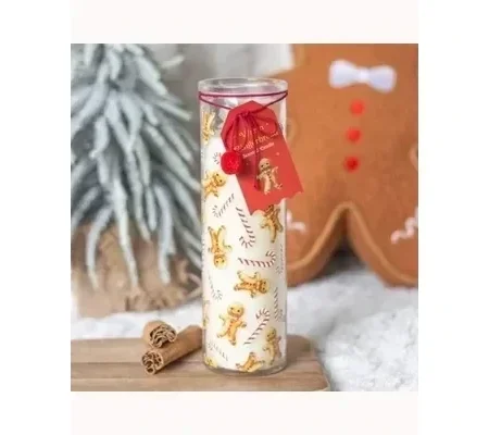 Candy Cane Warm Gingerbread Tube Candle