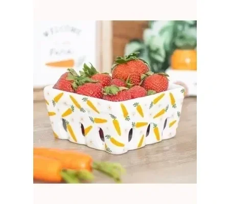 Carrot Patch Ceramic Berry Basket