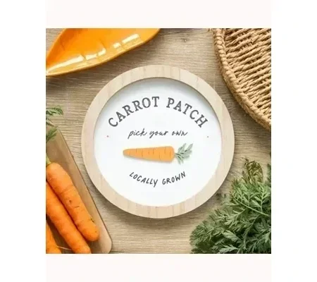 Carrot Patch Round 3D Wall Plaque