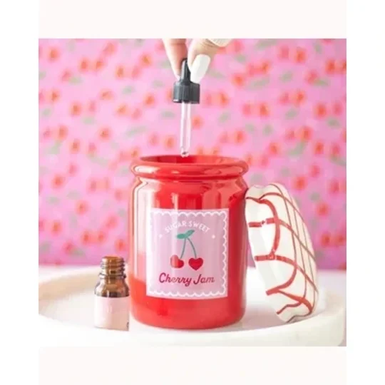 Cherry Jam Jar Oil Burner and Wax Warmer