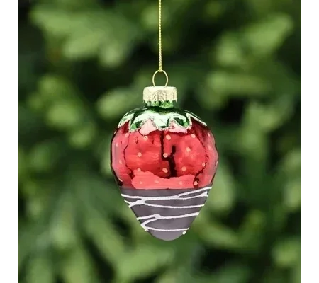 Chocolate Strawberry Glass Hanging Decoration