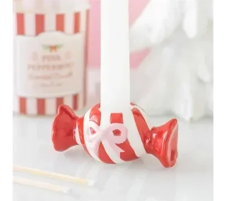 Christmas Candy Taper Candle Holder