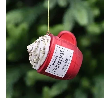 Christmas Mug Glass Hanging Decoration