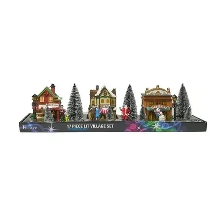 Christmas Street Scene Light-Up Decorations