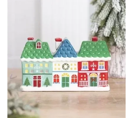 Christmas Street Tealight and Incense Cone Holder
