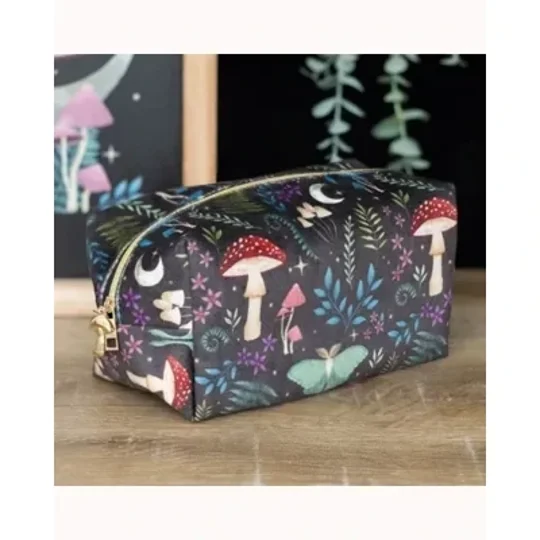 Dark Forest Print Makeup Bag