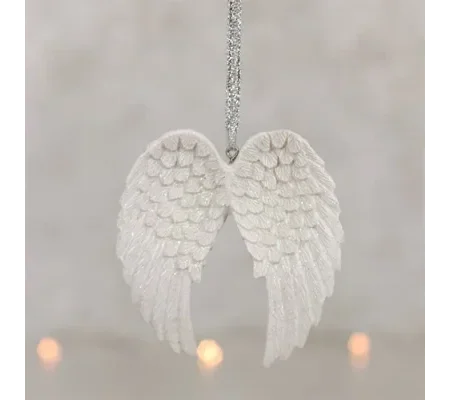 Double Glitter Angel Wing Hanging Decoration
