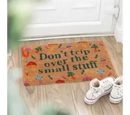 Natural Don't Trip Mushroom Doormat