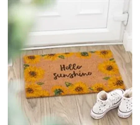 Natural Hello Sunshine Sunflower Doormat