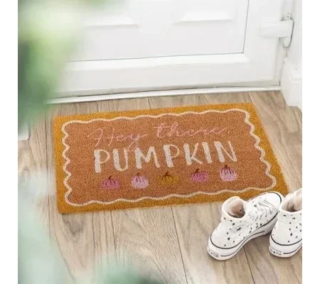 Natural Hey There Pumpkin Doormat