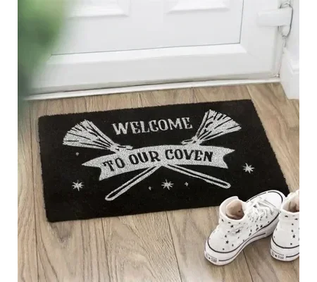 Black Welcome to Our Coven Doormat