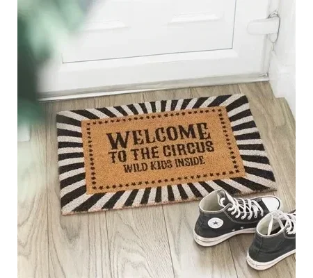 Black Welcome to the Circus Doormat
