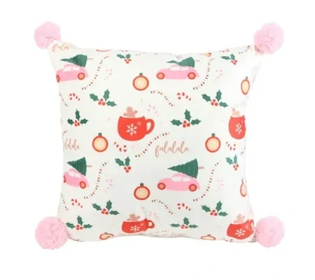 Square Sugarplum Fun Christmas Print Cushion