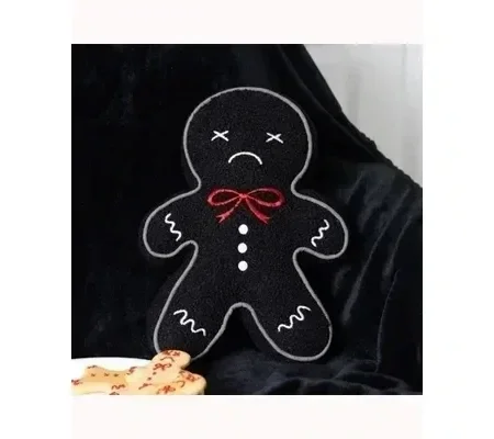 Spooky Gingerbread Man Boucle Cushion