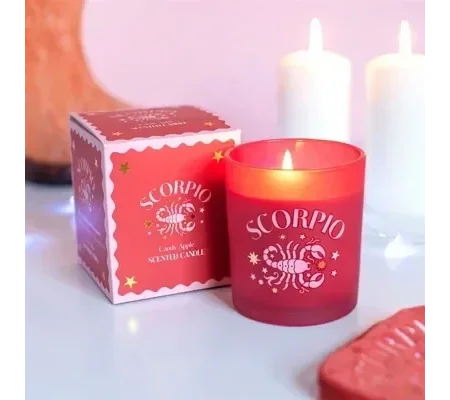 Zodiac Zest Scorpio Candy Apple Candle