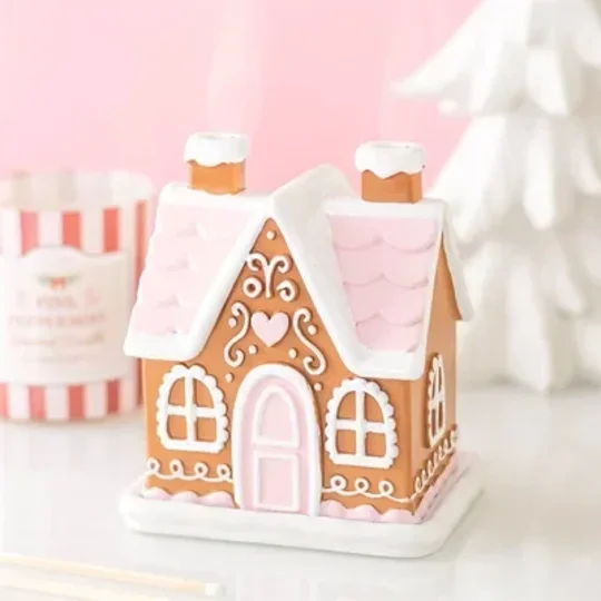 Pink Gingerbread House Incense Cone Burner