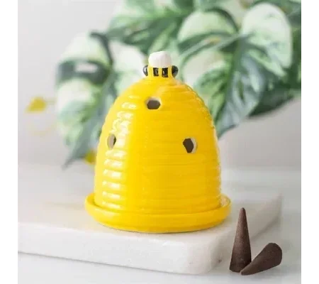 Yellow Beehive Incense Cone Holder