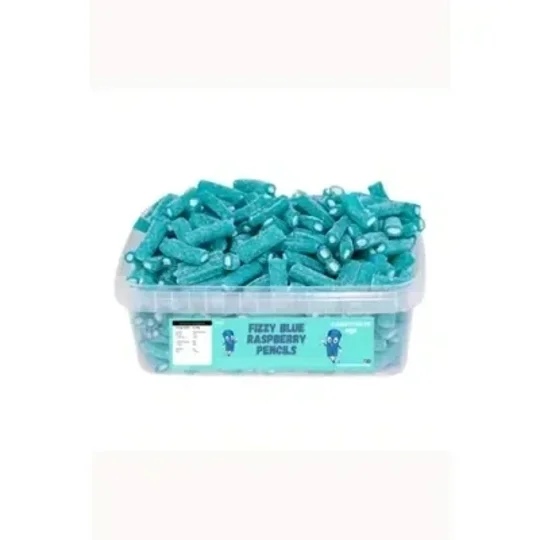 Fizzy Blue Raspberry Pencils Tub 600g