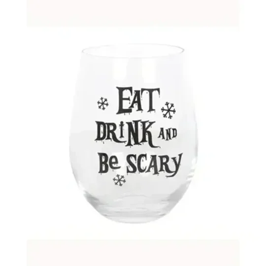 Eat, Drink & Be Scary Stemless Glass