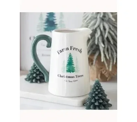 Farm Fresh Christmas Trees Ceramic Flower Jug