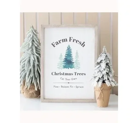 Farm Fresh Christmas Trees Framed Wall Art Print