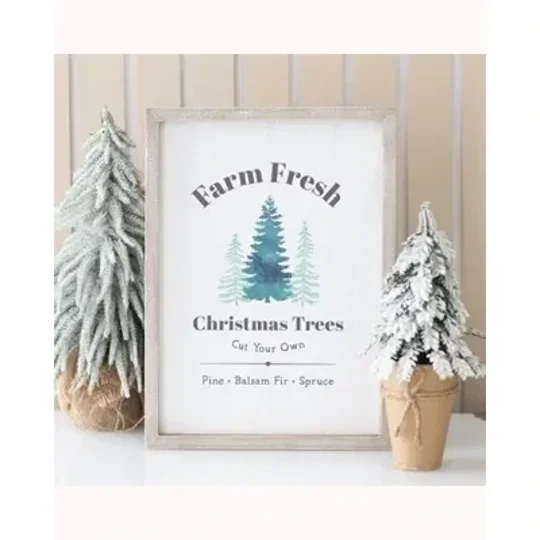 Farm Fresh Christmas Trees Framed Wall Art Print