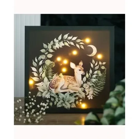 Fawn Light Up Canvas Plaque