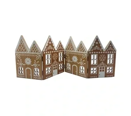 Folding Wooden Gingerbread House Decoration