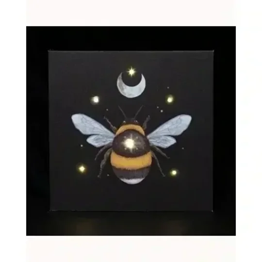 Forest Bee Light Up Canvas Plaque