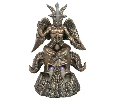 Gold Baphomet LED Backflow Incense Burner