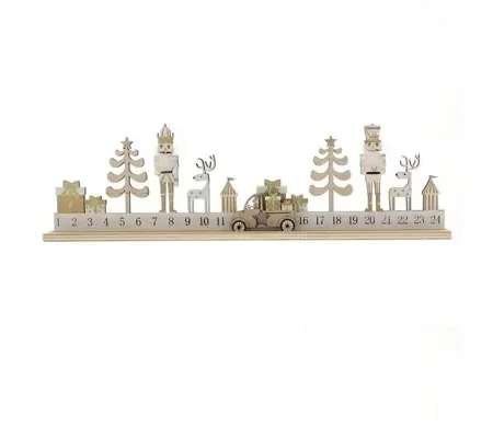 Gold Wooden Advent Calendar with Nutcracker