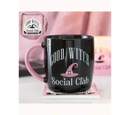 Good Witch Social Club Mug and Coaster Set