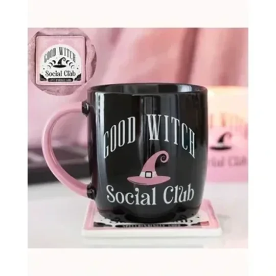 Good Witch Social Club Mug and Coaster Set