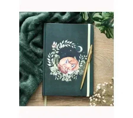 Green Sleeping Fox A5 Notebook