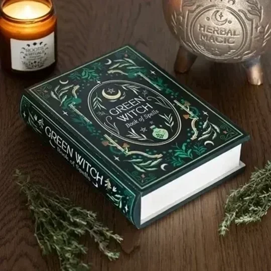 Green Witch Book Shaped Storage Box